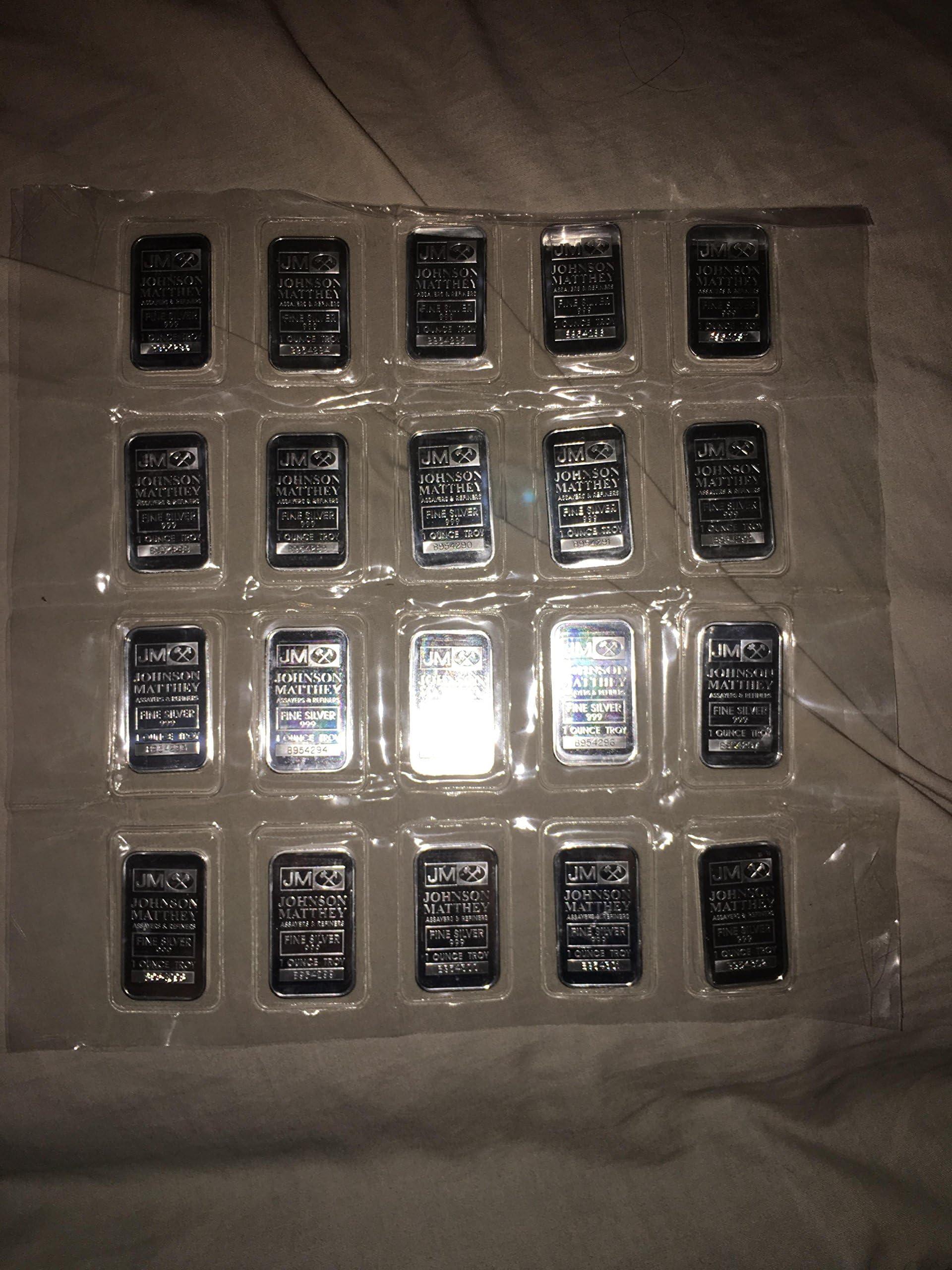 Johnson Matthey Rare sheet 20 bars numerical Sequence