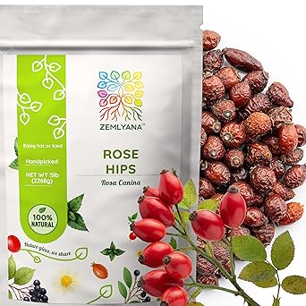 Rose Hips Tea - Dried Whole Rosehip Fruit Herb Rosa Canina - Natural Rose Hip Herbal Tea Loose, Bulk 5 lb 80oz