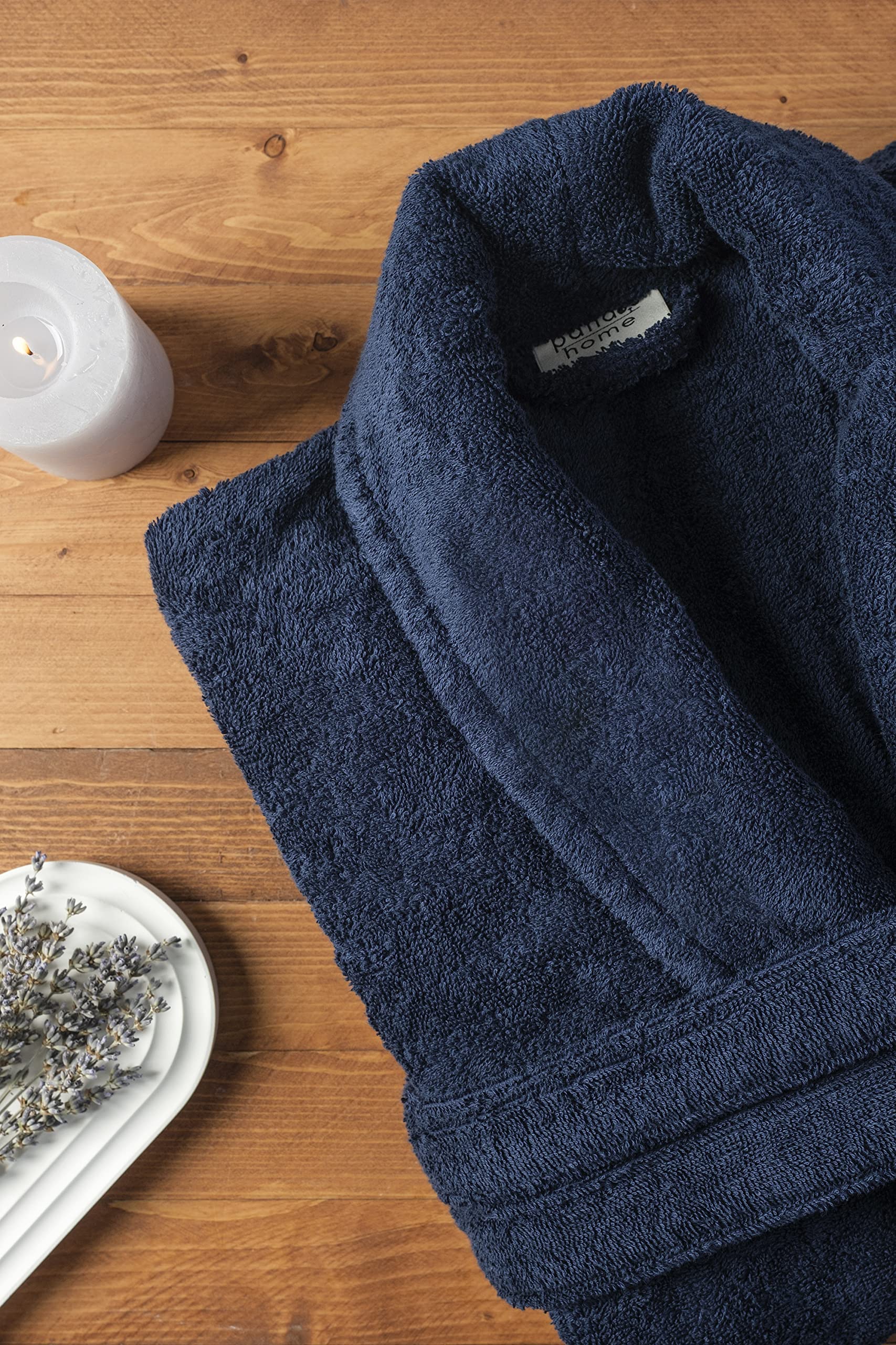 PandaHome Bademantel Damen und Herren aus 100% Baumwolle, Morgenmantel Frottee Kuschel, Saunamantel Warm und Kuschelig, 400 g/m²