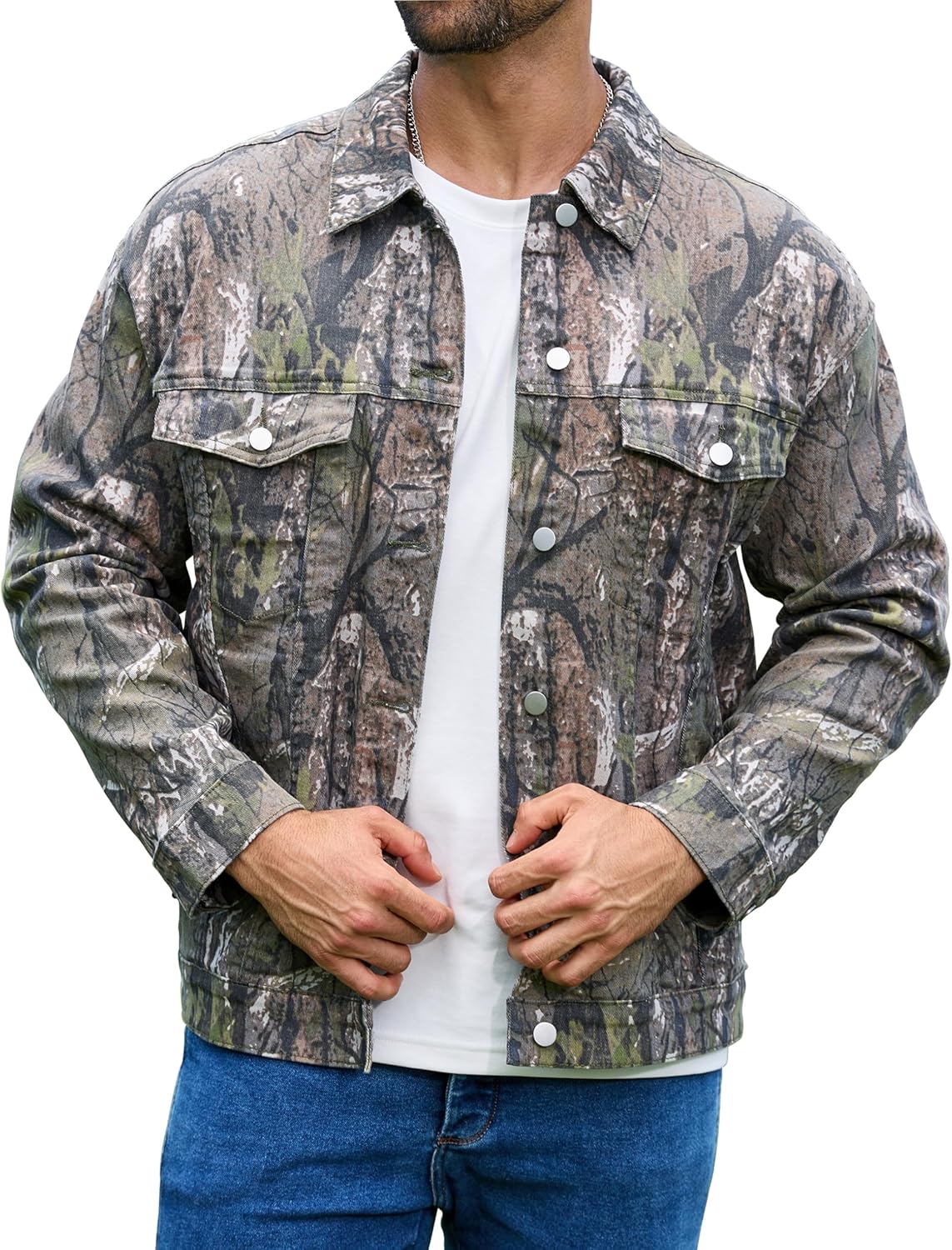 Camo Jackets for Men Trucker Unlined Camouflage Coats Hunting Clothes