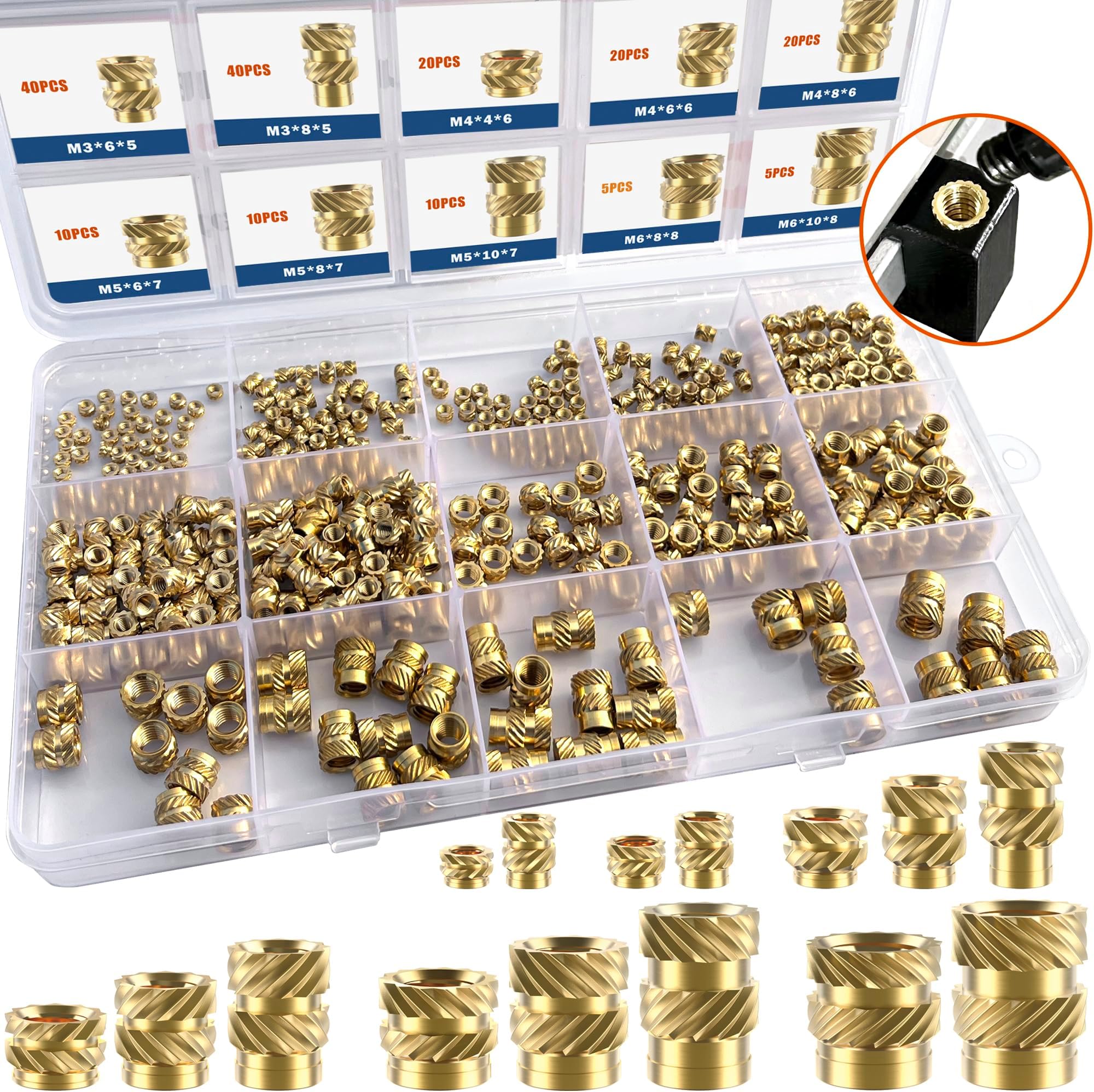 Amazon.com: [initeq] #10#10-24 and #10-32 Threaded Heat Set Inserts for ...