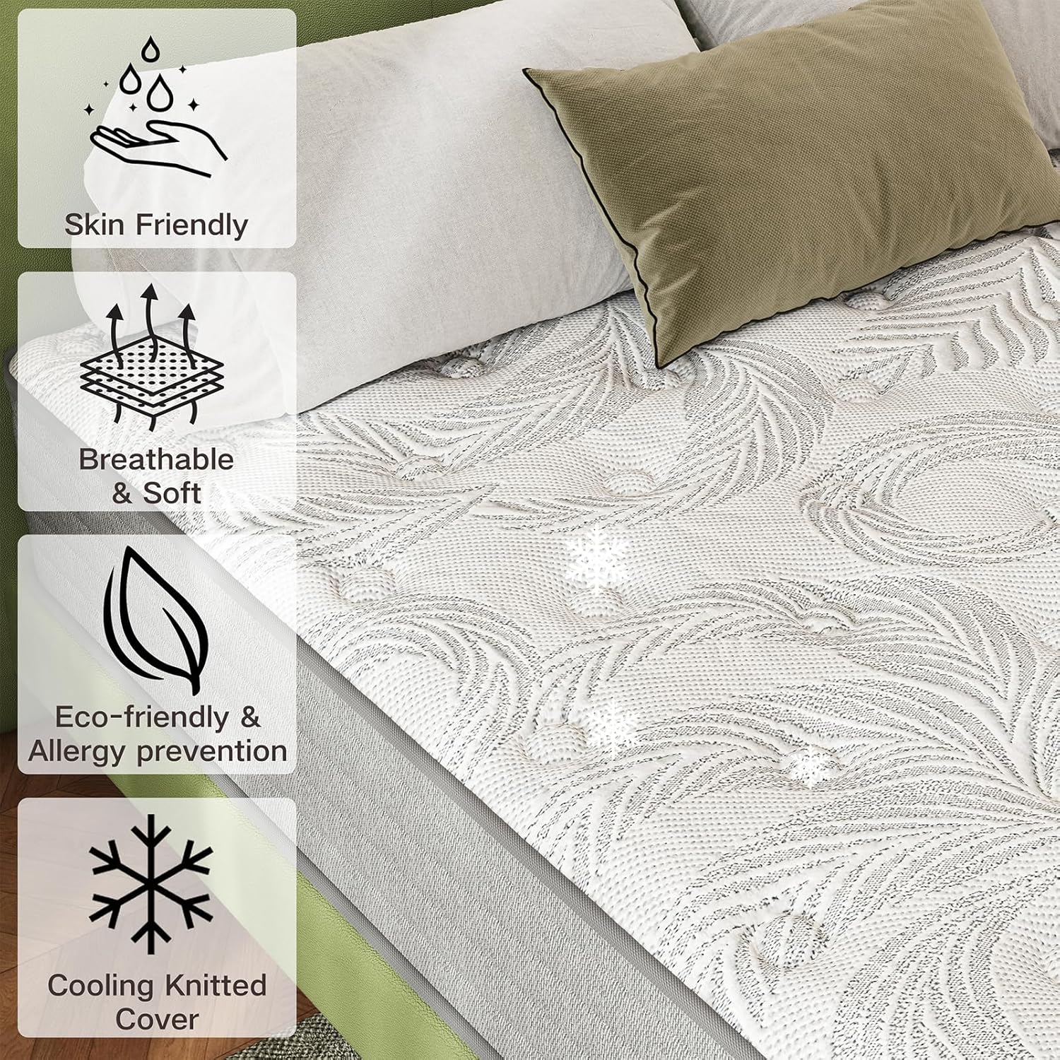 Full Mattress 12 Inch, Hybrid Full Size Mattress in a box with Gel Memory Foam and Individually Pocket Innerspring, Medium Firm, Upgraded Support& Pressure Relief, Motion lsolation, CertiPUR-US