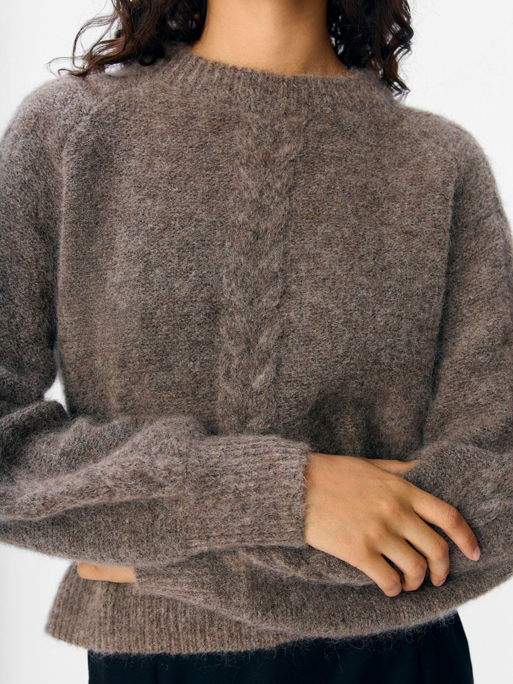 Object Damski sweter dzianinowy, Morel/Szczegóły: melanż, S | Sweter