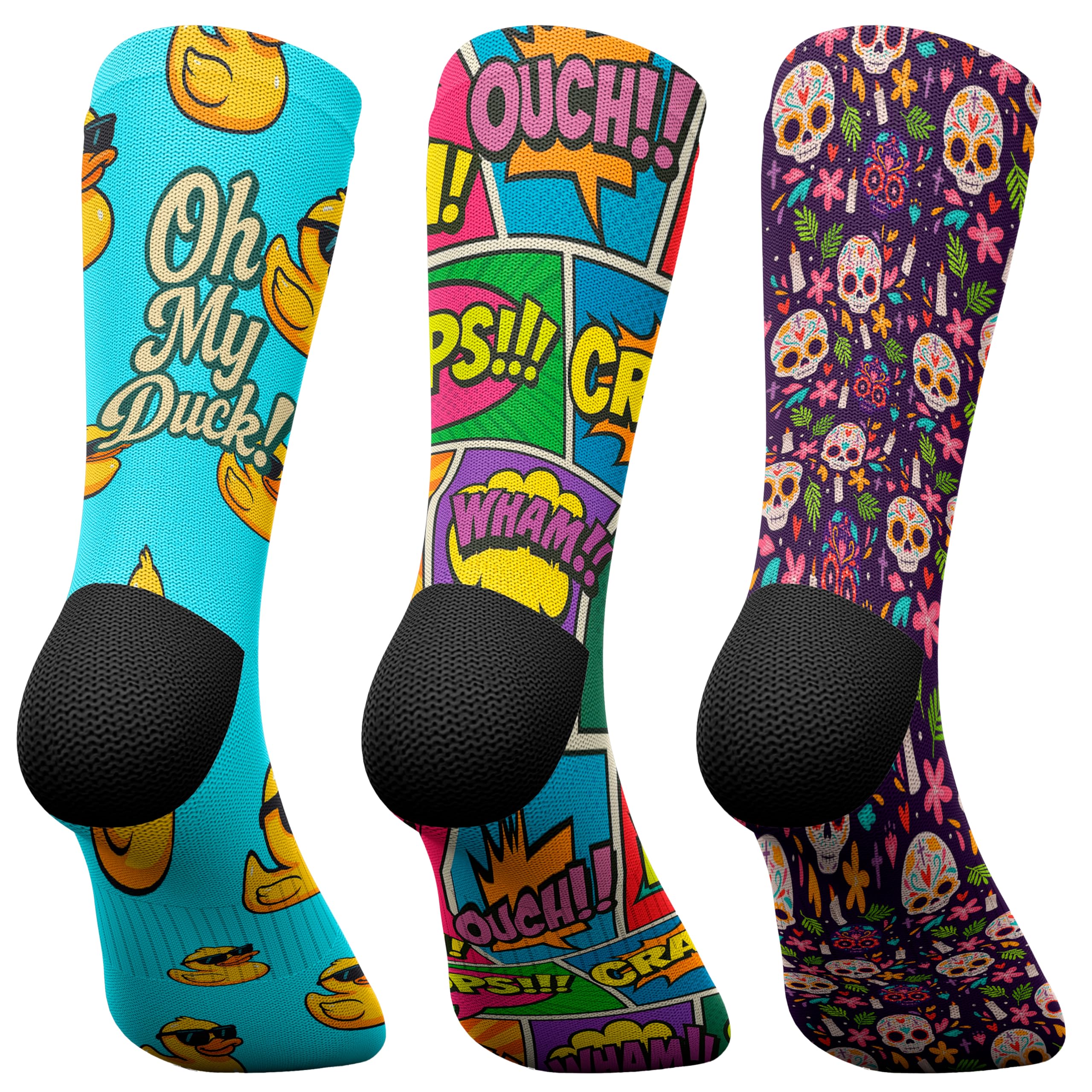 Jungle Socks Confezione da 3 divertenti calze sportive per Crossfit, Palestra, Ciclismo, Corsa, Padel, Sollevamento Pesi, Trekking. Comodo, resistente e senza cuciture. Progettato in Europa.