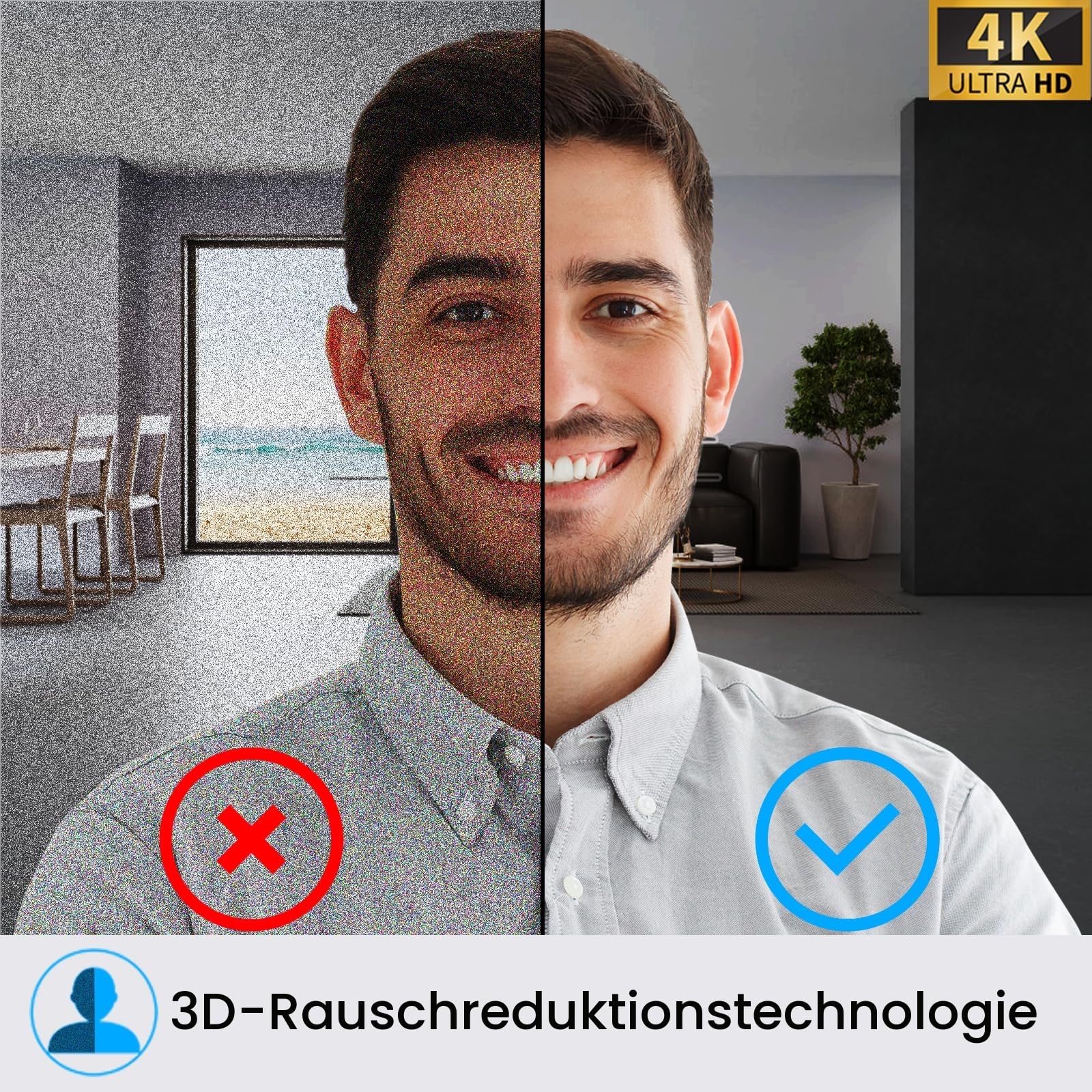 Angetube 4K Webcam mit KI-Verfolgung, USB 3.0 Streaming Kamera für PC/Mac | HDR, Dual-AI-Mikrofone mit Geräuschunterdrückung, ideal für Laptop, Videokamera für Meeting, Konferenzen, Live-Streaming