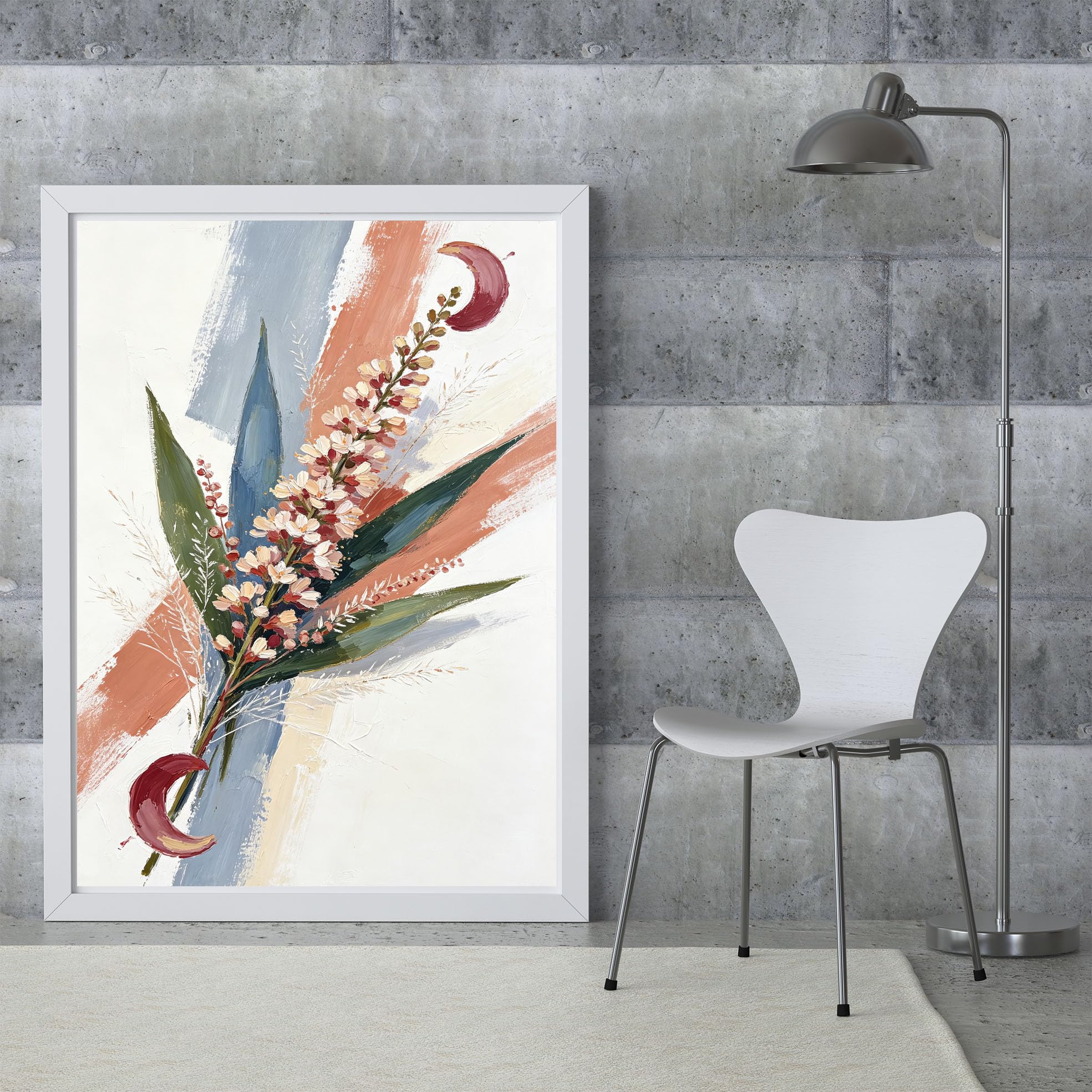 LCDIUDIU Dipinto Ad Olio Floreale Materico Dipinto A Mano, Senza Cornice, Bouquet Di Fiori Astratto Su Tela, Opera D'Arte Botanica Moderna, Decorazione Murale per Soggiorno E Camera da Letto, 90X130