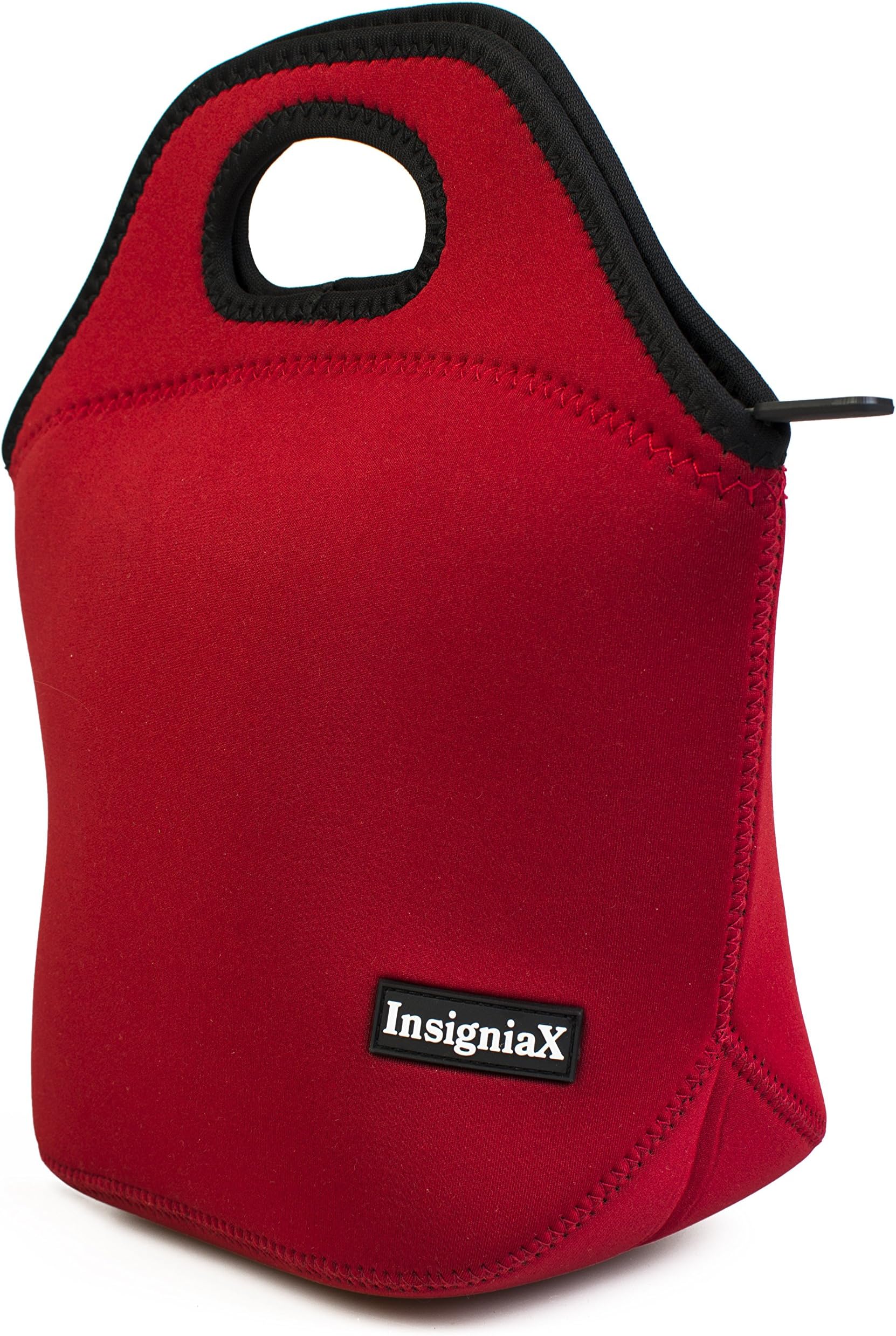 Neoprene Lunch Bag: InsigniaX Cool Lunch Box/Cooler/Lunchbox for Adult Women Men Work School Girls Boys Size H: 11.8" x W: 6.1" x L: 11.5" (Large, Red)
