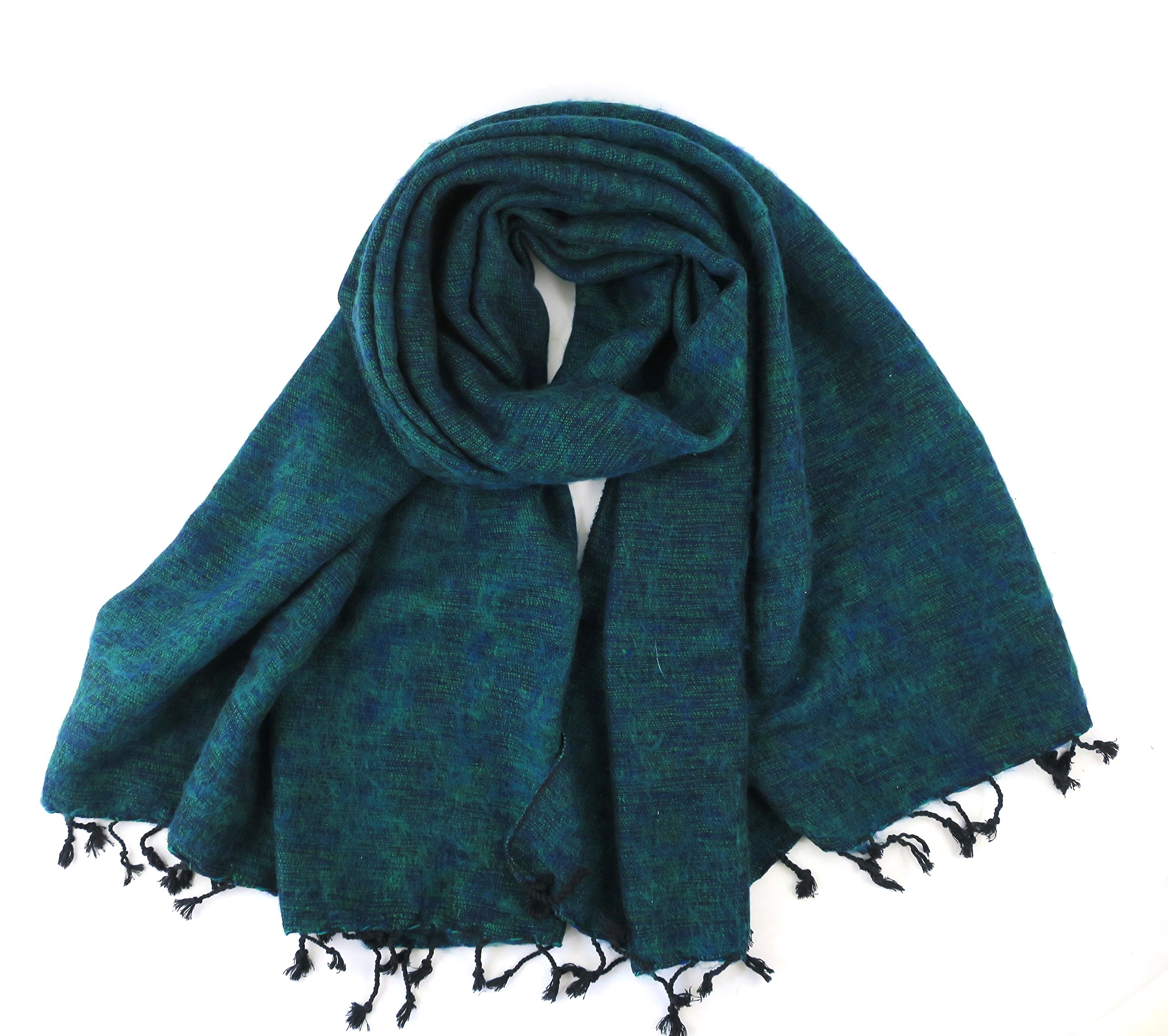 Cool Trade Winds Women's Green Scarf / Wrap - / Blue - 100% Fair Trade Yak Cotton Shawl