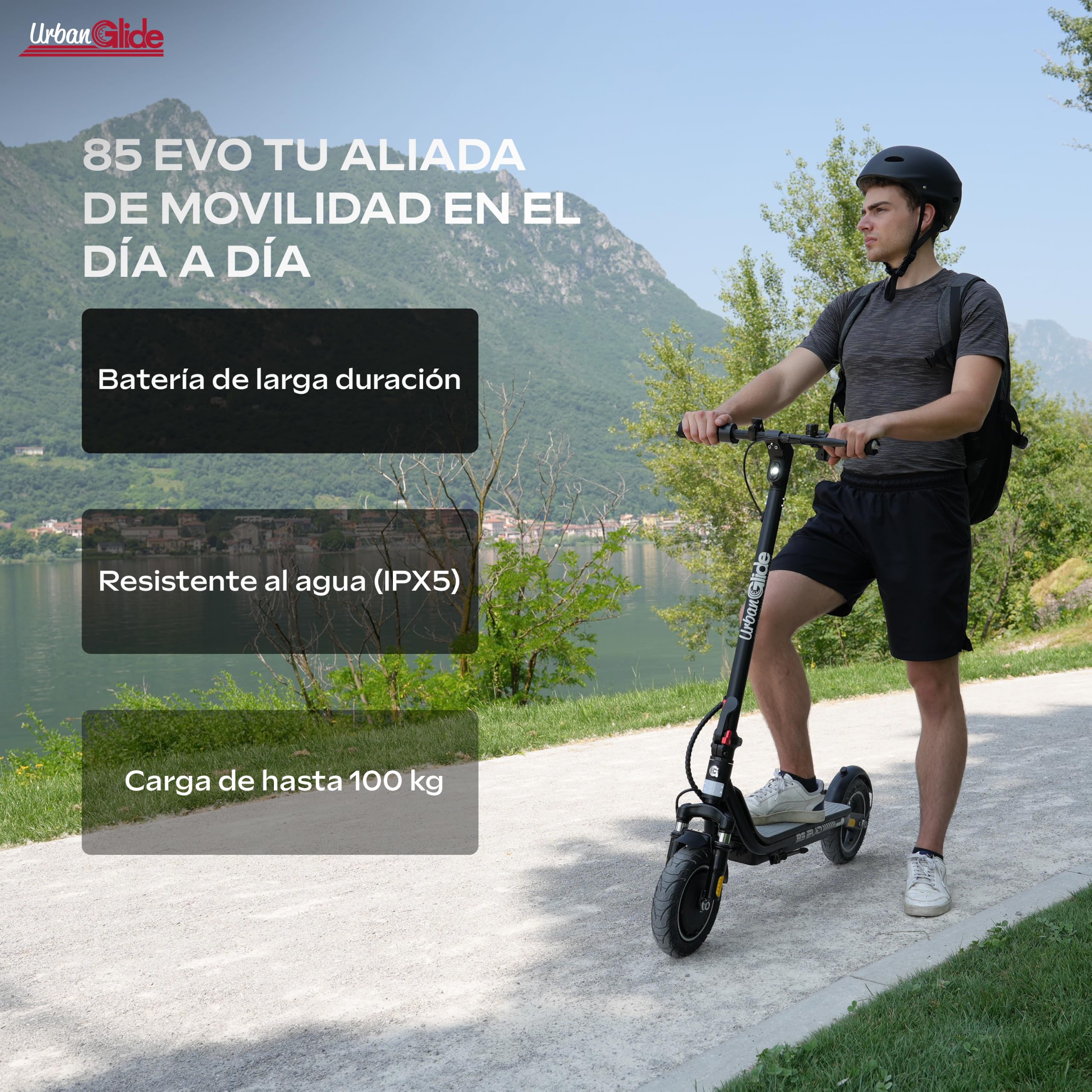 Trottinette Électrique Adulte UrbanGlide 85 Evo - ES – Autonomie Jusqu'a 15 km - Pneu 8,5" Gonflable - Batterie 25.2V - Poids 15Kg