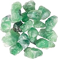 Vista 1 de Cristal de fluorita verde crudo a granel de 1 libra para pulir, taxar, pulir, decoración, envoltura, piedras naturales grandes de 1 pulgada