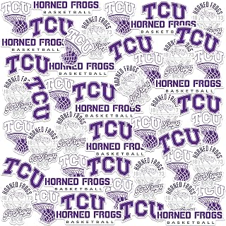TCU Basketball Sports 50ct Vinyl Large Deluxe Stickers Variety Pack - Laptop, Water Bottle, Scrapbooking, Tablet, Skateboard, Indoor/Outdoor