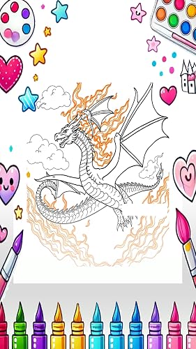 Wings of Fire Coloring Book: Dragon Drawing & Paint Game | Fantasy Art Pages – vue 5