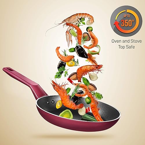 Miniatura 6 de NutriChef NCCWA13 - Juego de utensilios de cocina antiadherentes de 13 piezas, resistentes al calor, ollas y sartenes con cacerola, sartenes, ollas