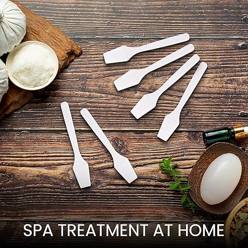 Miniatura 6 de Espátulas Beauticom Pana, desechables, para cosméticos, de plástico, 2.5", para el cuidado de la piel, para crema facial, 100 piezas por contenedor,