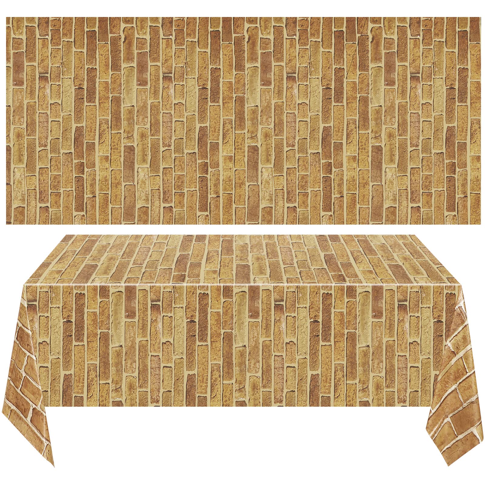 2 Sheet 4.5 x 9 Ft Brick Stone Wall Backdrop Stone Wall Scene Setter Brick Sheet Wallpaper Curtains Door Removable Brick Tablecloth Photo for Halloween Christmas Party Home Decor