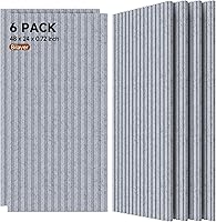Vista 16 de Paneles acústicos grandes de dos capas, paquete de 4 paneles acústicos de 47.2 x 23.6 x 0.72 pulgadas, paneles acústicos de alta densidad, paneles