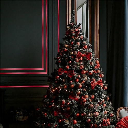 Miniatura 6 de Cinta gráfica roja brillante de 110 yardas, 2 rollos de cinta Washi metálica resistente al aguadesgarro, envoltura de espejo metálico, extraíble sin