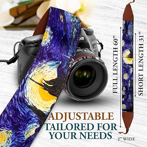 Miniatura 6 de Van Gogh Starry Night - Correa universal para cámara réflex digital, cuello y hombro, para cámara digital DSLR, diseño artístico y genial, el mejor