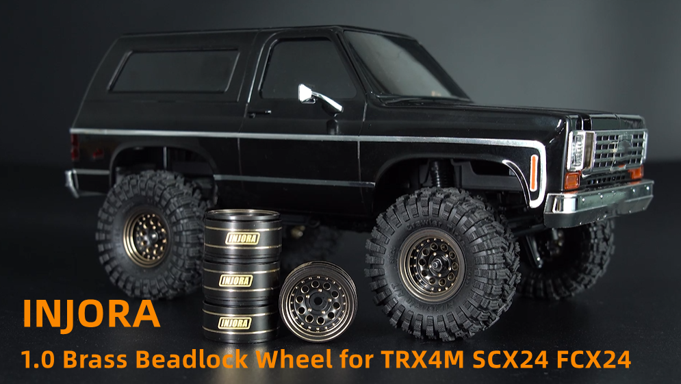 INJORA – Jantes Beadlock 1.0 Laiton Noir – RC Crawler 1/24 1/18 – Poids 39g