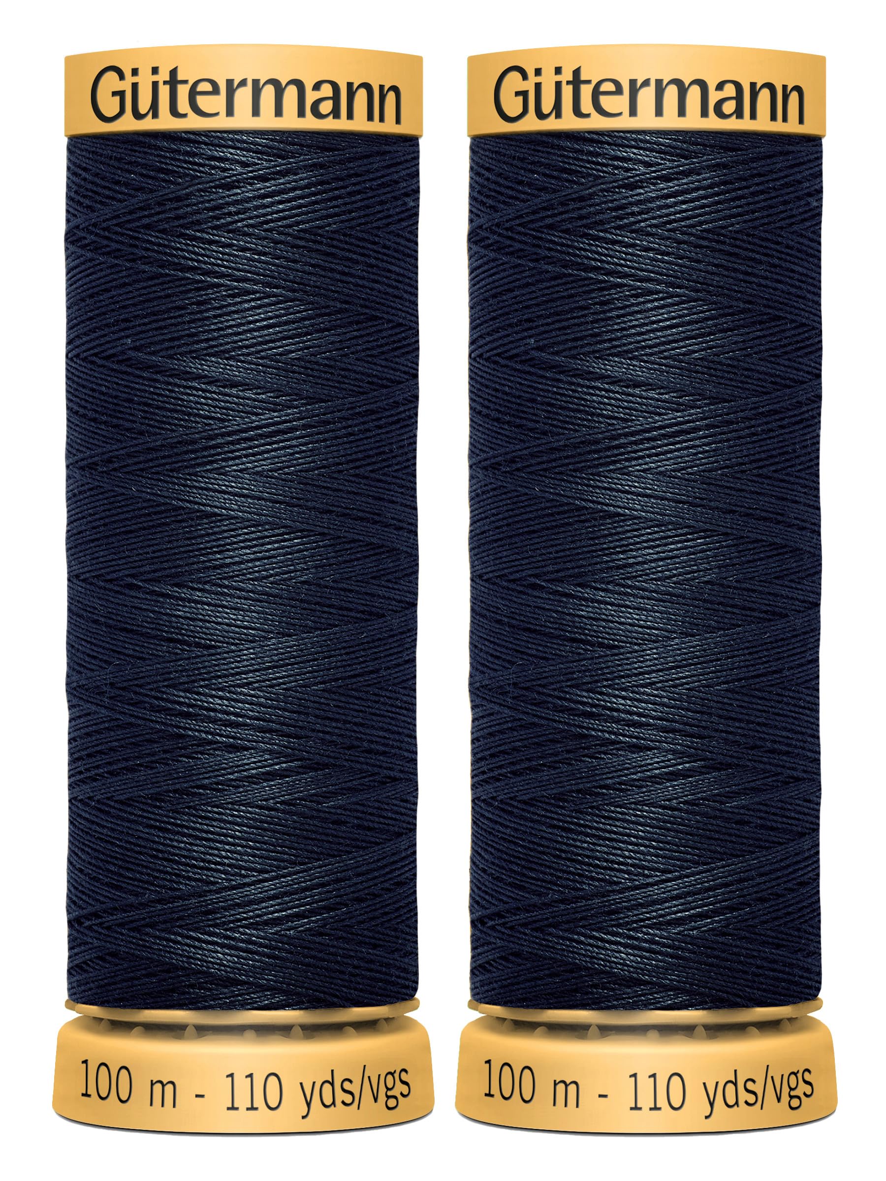 2X 100m Gutermann 100% Natural Cotton Machine and Hand Sewing Thread, Night Blue 5412 – Bundled by GetInStyle Shop