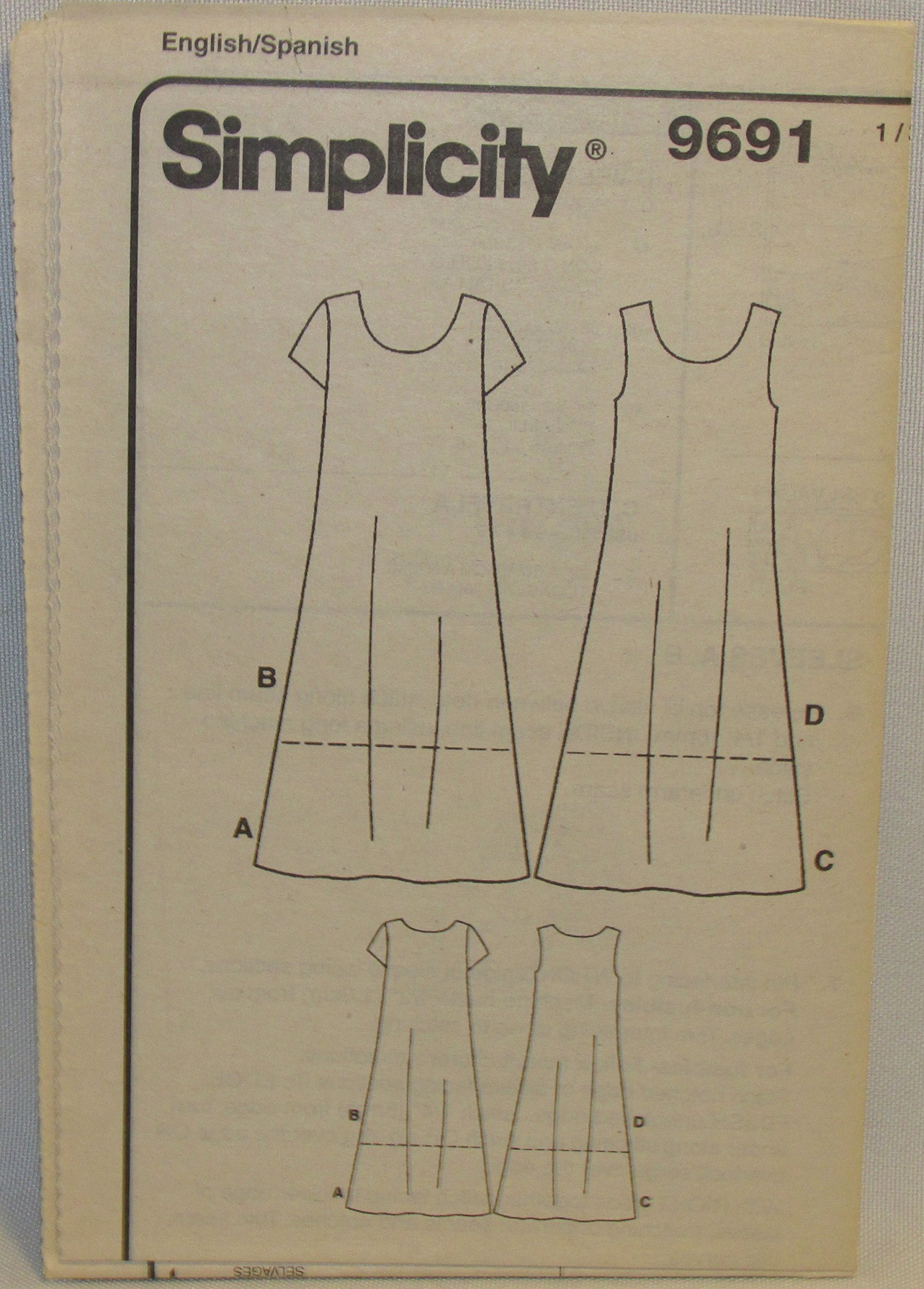 Patron De Couture Simplicity Elegance N°6166 - Robe Avec/sans Manches - Tailles 36 à 46 - Vintage Neuf