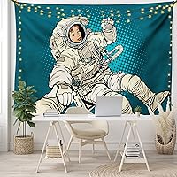 Vista 35 de Ambesonne Tapiz de isla tropical, olas del océano en la playa de Seychelles al atardecer horizonte, decoración de tela para colgar en la pared