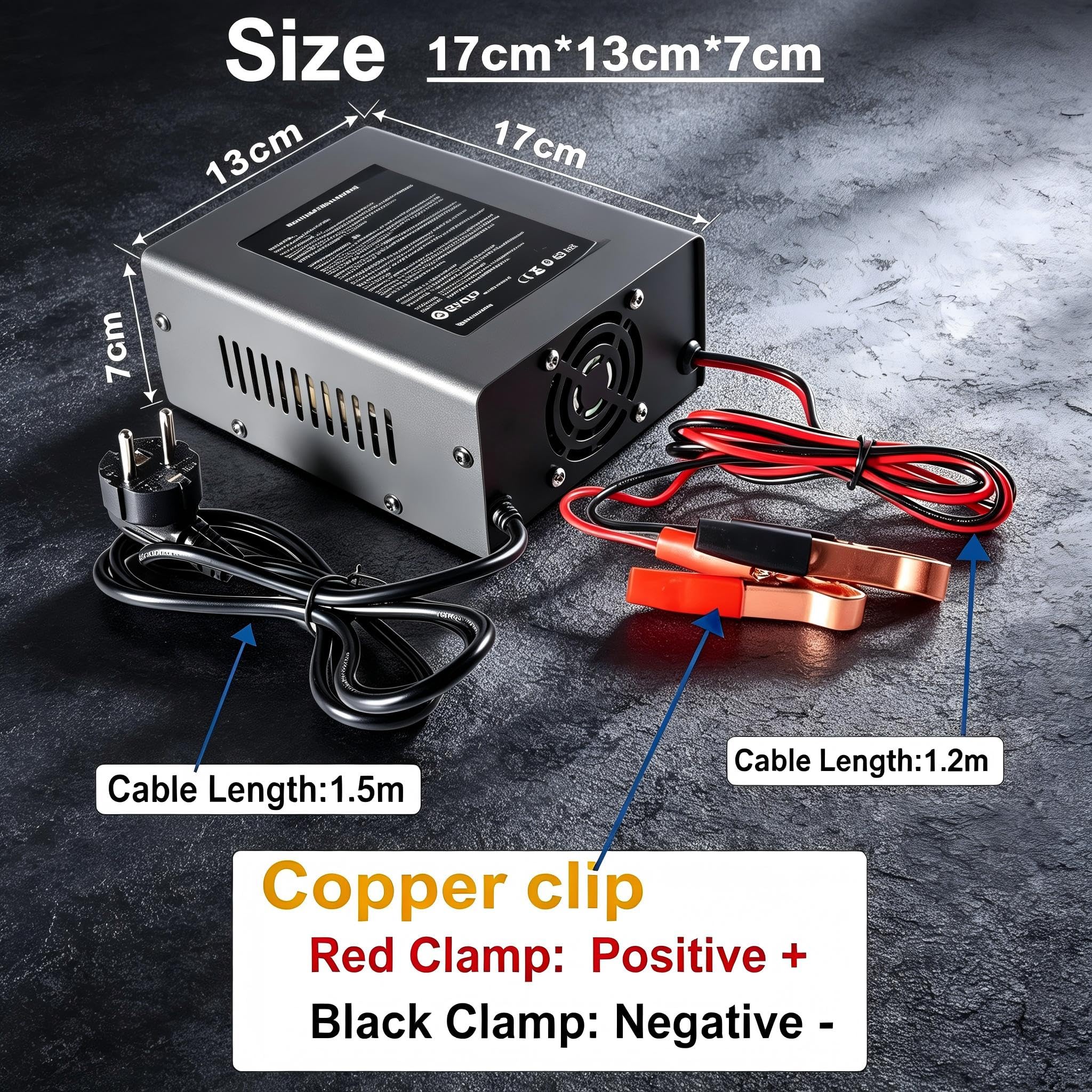 Etrogo Chargeur de Batterie de Voiture 12V 24V 10A Chargeur de Batterie Rapide Chargeur d'impulsions avec écran à Barre LED pour Voiture et Moto ou Bateau