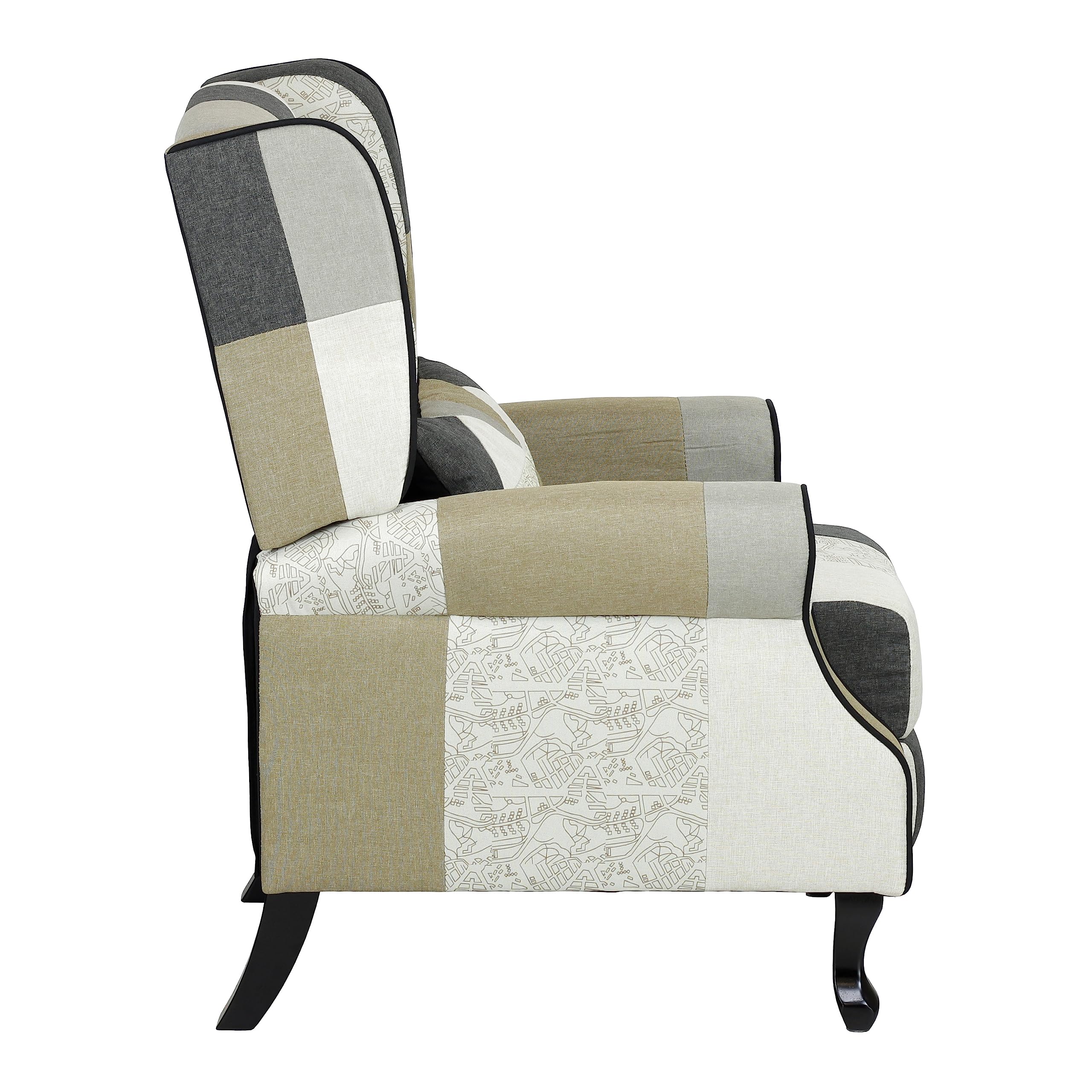 Totò Piccinni Poltrona Relax Reclinabile con Poggiapiedi Imbottita (Patchwork Elegant, Comfort)