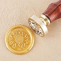 Vista 2 de Yoption Sello de cera de girasol, sello de cera de sellado de la serie Flora vintage, ideal para adornar sobres, invitaciones de boda, paquetes