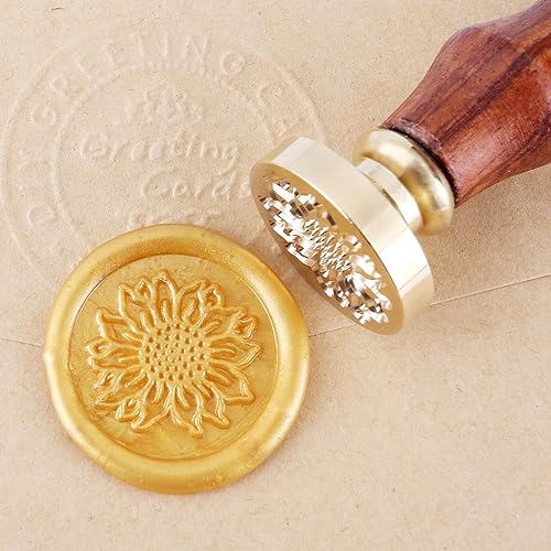 Miniatura 2 de Yoption Sello de cera de girasol, sello de cera de sellado de la serie Flora vintage, ideal para adornar sobres, invitaciones de boda, paquetes de