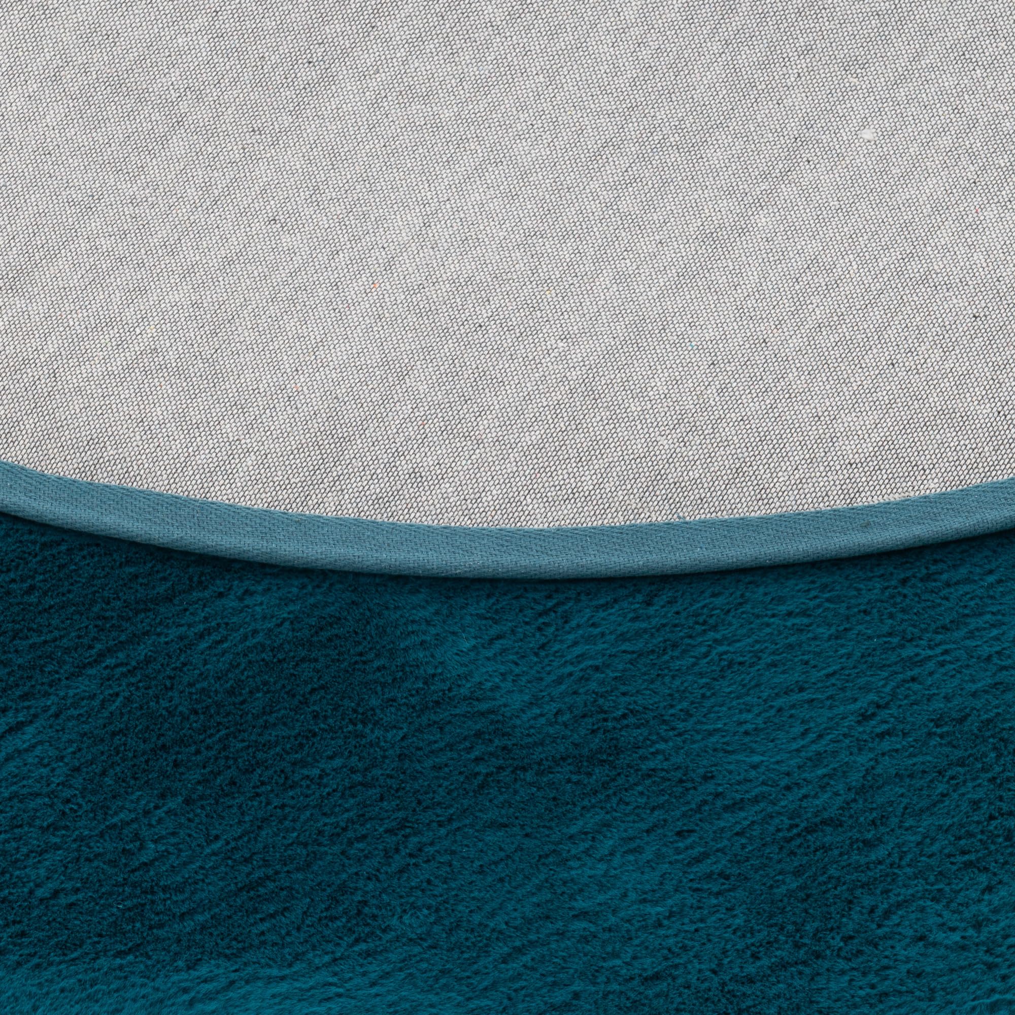 Luxus Super Soft Kunstfell Fellteppich Plush Petrol Rund in 3 Größen