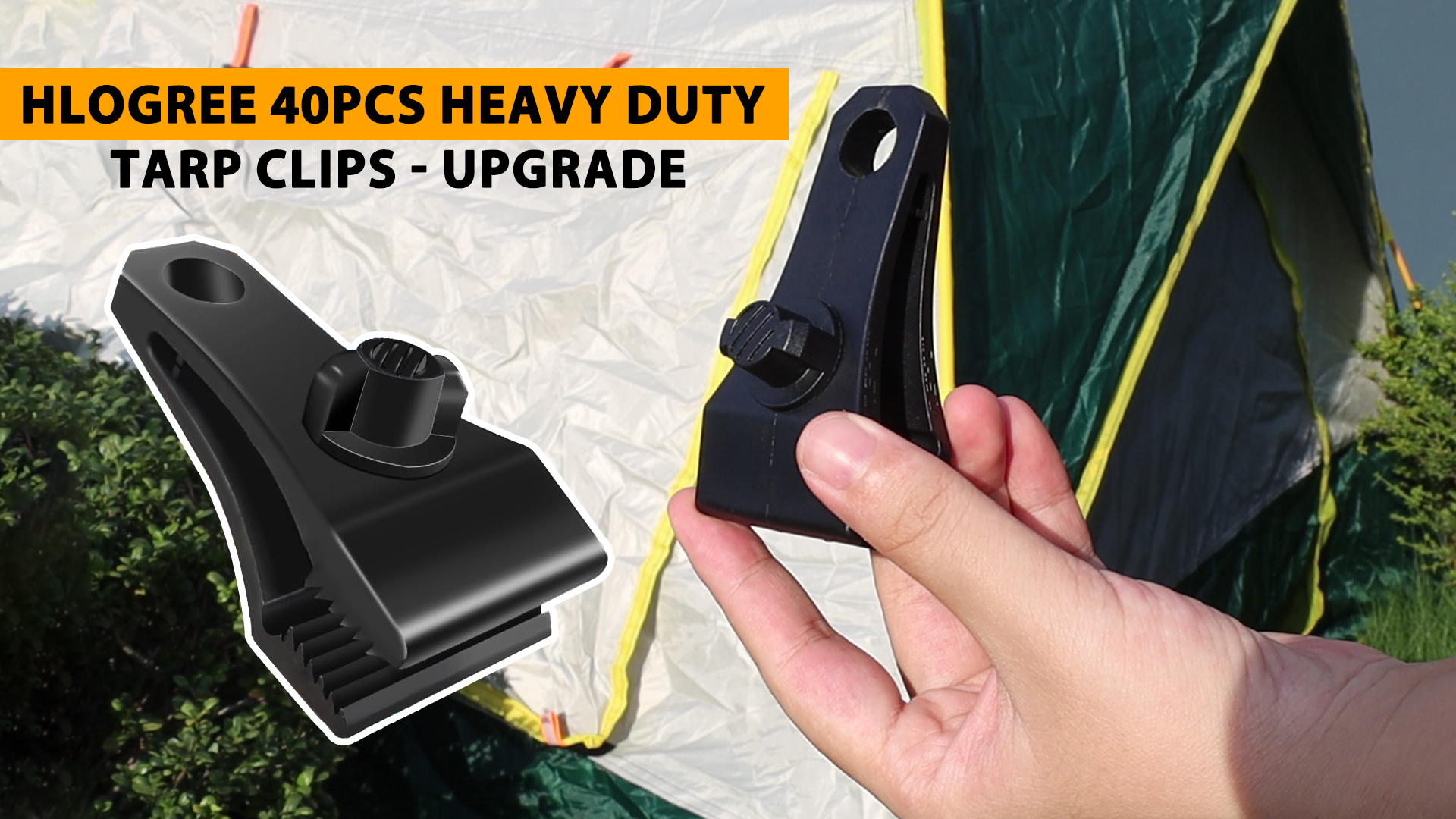 Hlogree 40Pcs Upgrade Large Tarp Clips, Heavy Duty Lock Grips for Tarps