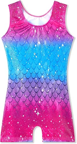 Miniatura 2 de TENVDA Gymnastics Leotards for Girls 2-12 Years Old Sparkly Multicolor Kids Tumbling Biketards Unitard