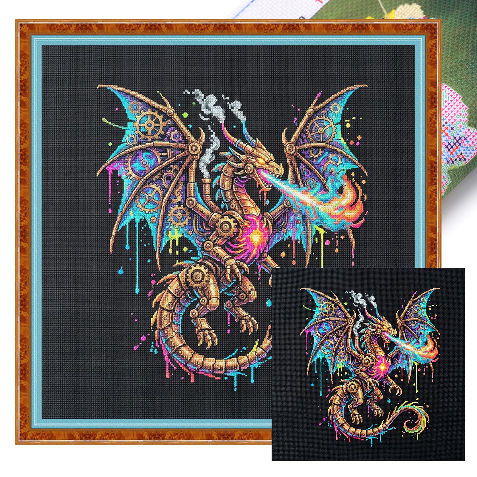 Kexpery Complete 14CT Cross Stitch Embroidery Kit for Beginners 30x30cm Ideal for Home Decor and Creative Activities