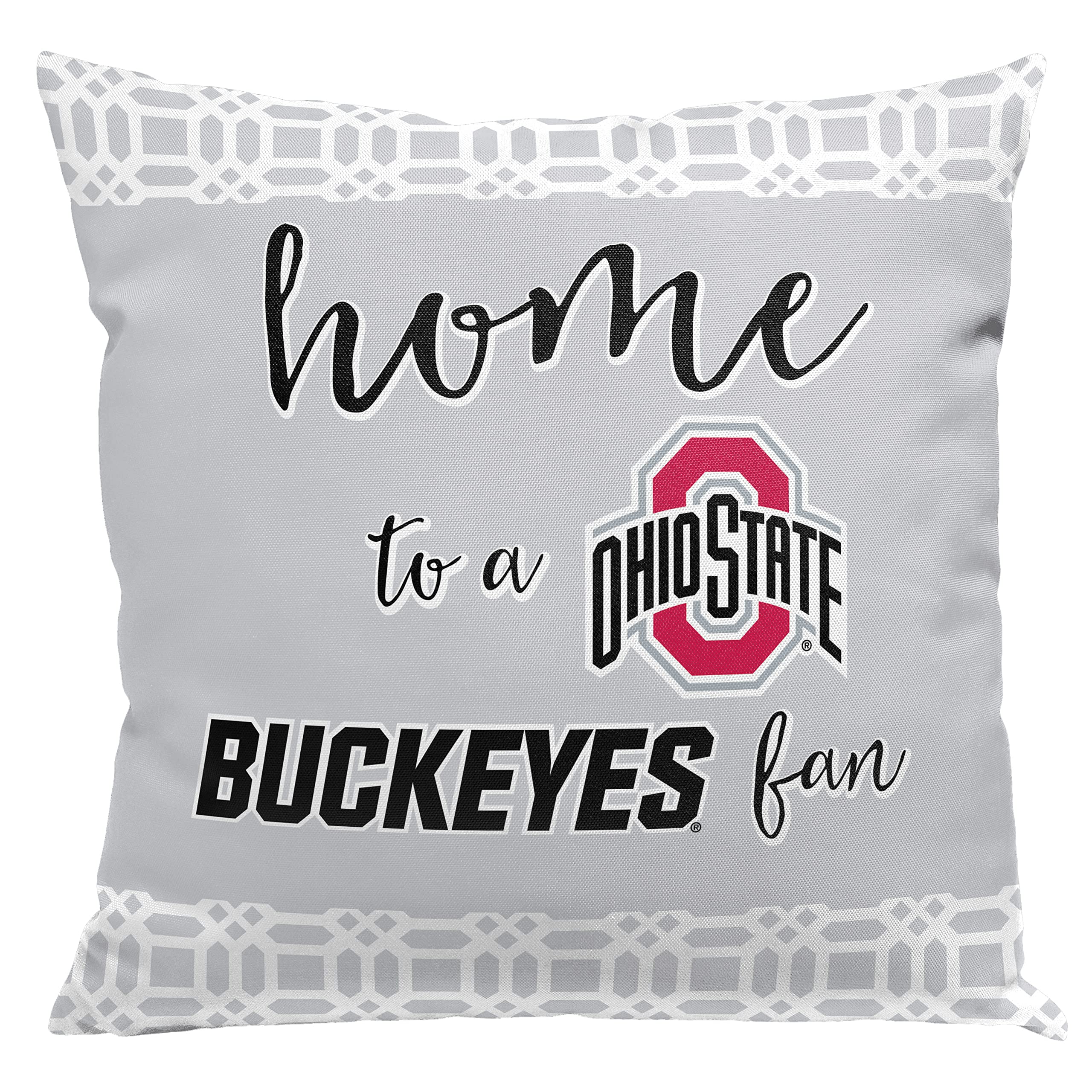 Northwest NCAA 2 Piece Sweet Home Fan Throw Pillow Cover 18 X 18, Ohio State Buckeyes
