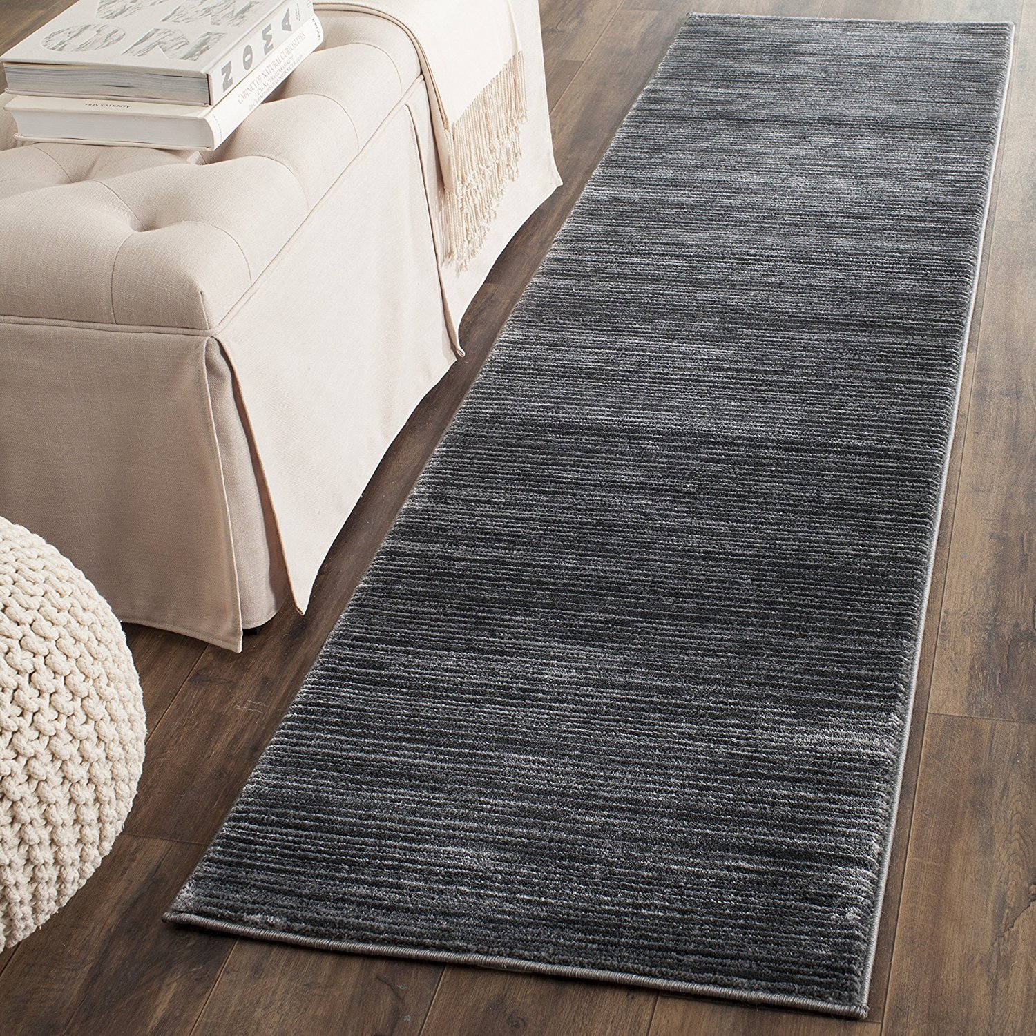 SAFAVIEH Vision Collection Runner Rug - 2'2" x 8', Grey, Modern Ombre Design, Non-Shedding & Easy to Clean, Ideal for Entryway, Foyer, Bedroom,
