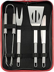 キャプテンスタッグ BBQ バーベキューツールセット トング・フォーク・ナイフ・ターナー 収納バッグ付き UG-3249