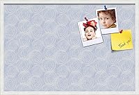 Vista 47 de PinPix ArtToFrames - Tablero de anuncios de corcho personalizado de 18 x 12 pulgadas. Este tablero de anuncios de círculos aguamarina tiene un Blanco