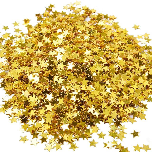 eBoot Star Confetti Star Table Confetti Metallic Foil Stars Sequin for Party Wedding Decorations, 30 Grams/ 1 ounce (Gold)