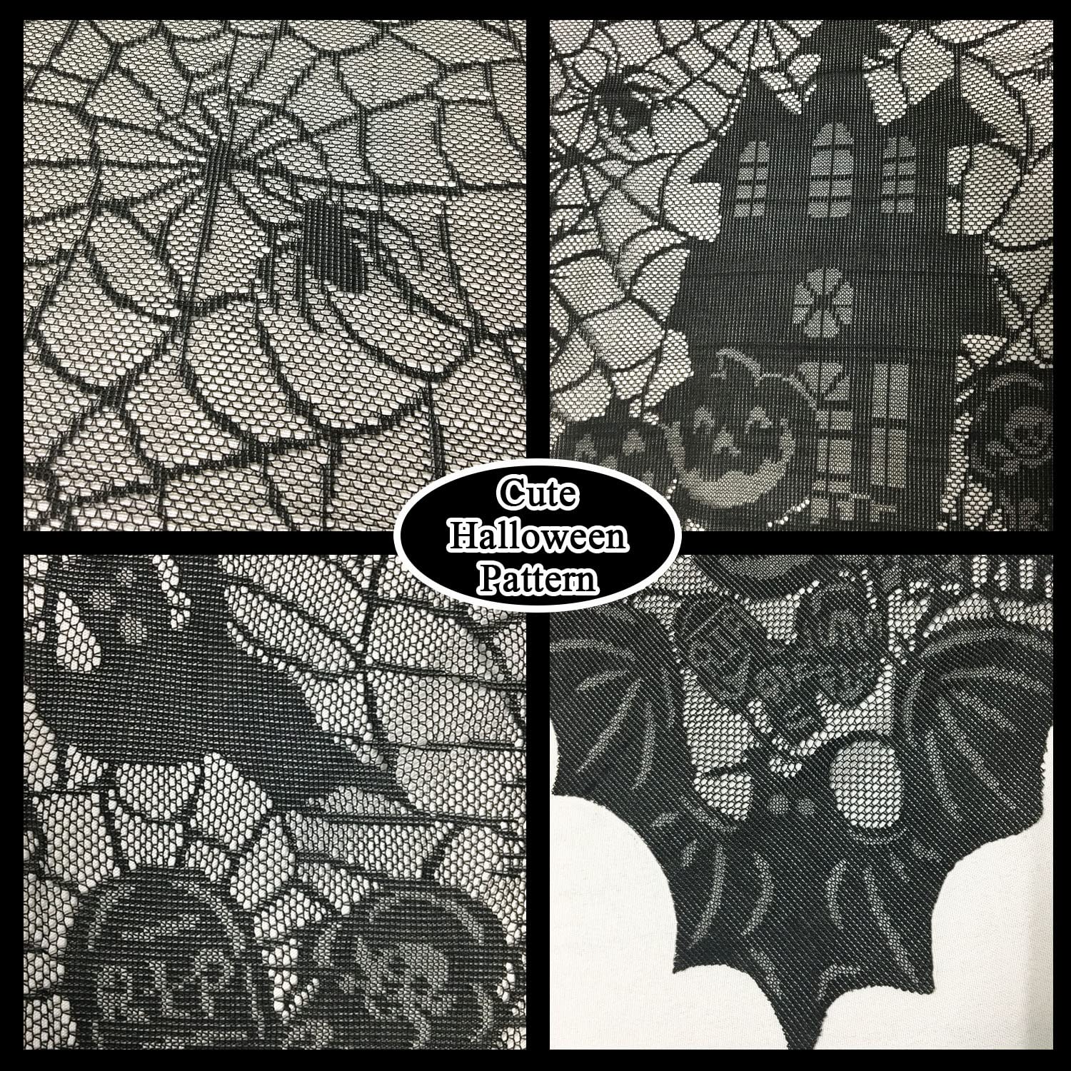Nappe Halloween Toile D'Araignée Noir Gothique - 122x244cm - Décoration Effrayante Pour Fête