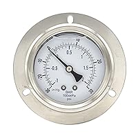 Vista 17 de PIC Gauges 204L-404M Medidor de presión relleno de glicerina con brida frontal con carcasa SS/bisel, internos de latón, lente de PC, esfera de 4