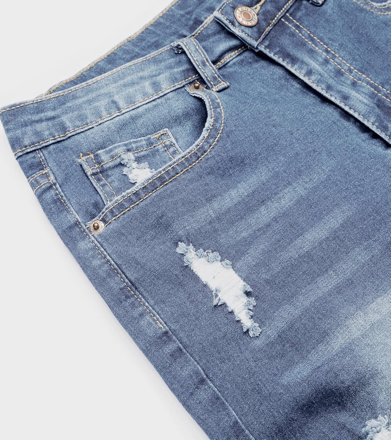 Utyful Women Summer Frayed Ripped Bermuda Shorts Distressed Denim Jeans Short - Image 6