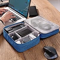 Vista 7 de Bolsa electrónica de accesorios para cables de viaje, bolsa impermeable de doble capa, organizador de electrónica portátil para cable, cable, cable