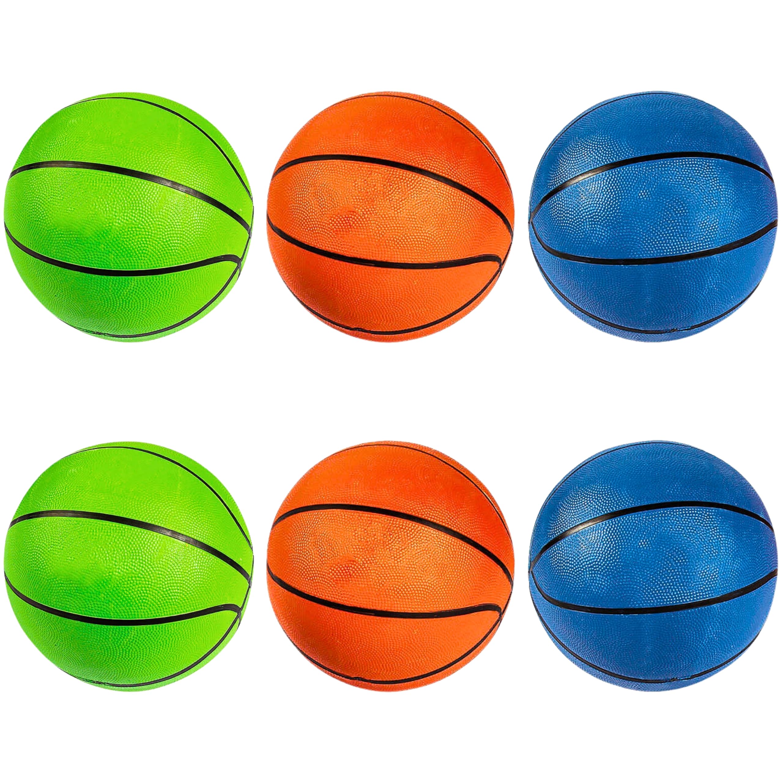Vibrant Assorted Color Neon Inflatable Rubber Basketballs - 9.5