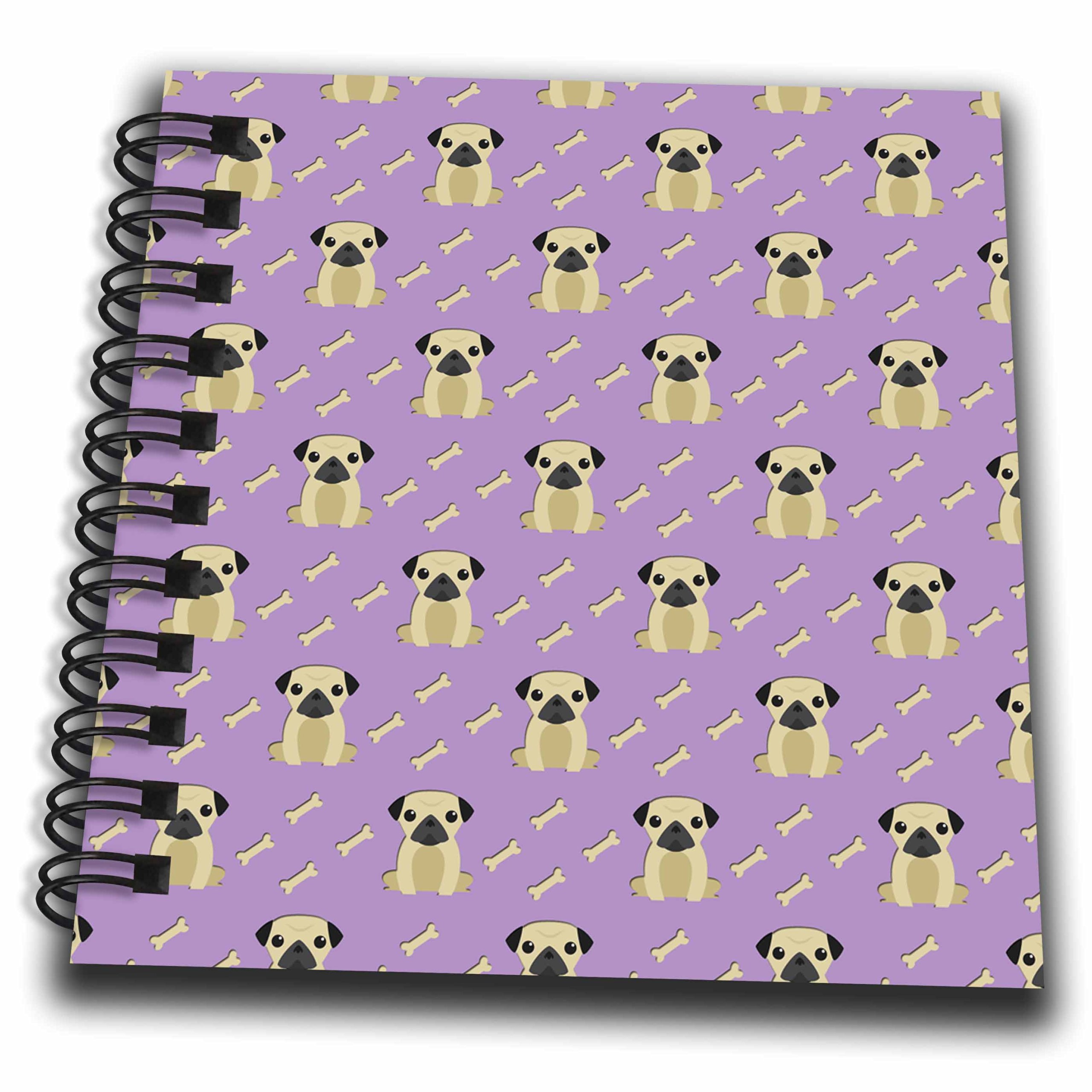 Mini bloc-notes carlin et os violet 3drose de 4x10,2 cm