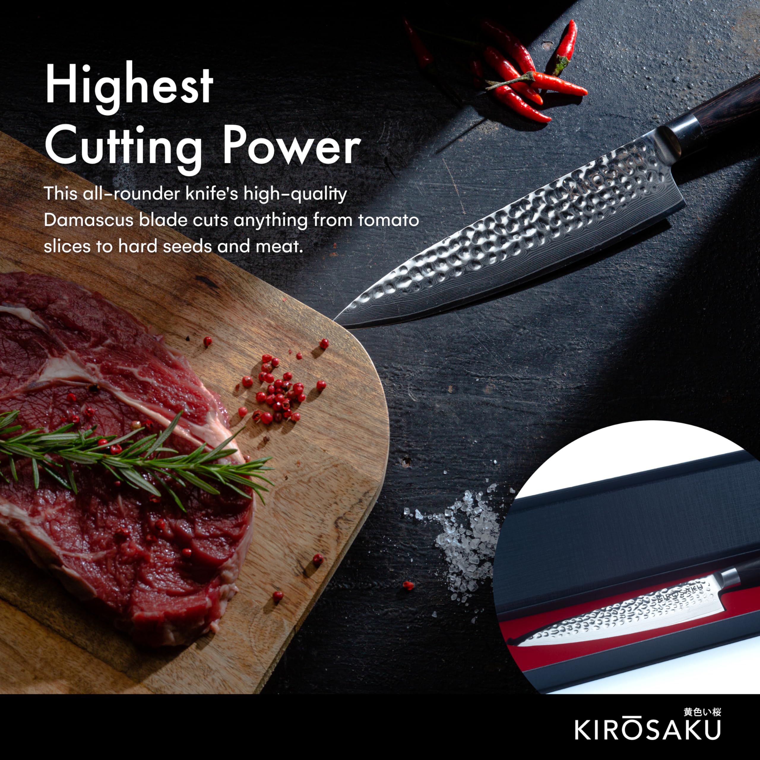 Japanisches Messer - 20cm Santoku Damast Küchenmesser aus 67 Schichten Damaststahl - Scharfes Profi Küchenmesser mit Ergonomischem Pakkaholz Griff - Kochmesser für Hobby- und Profiköche