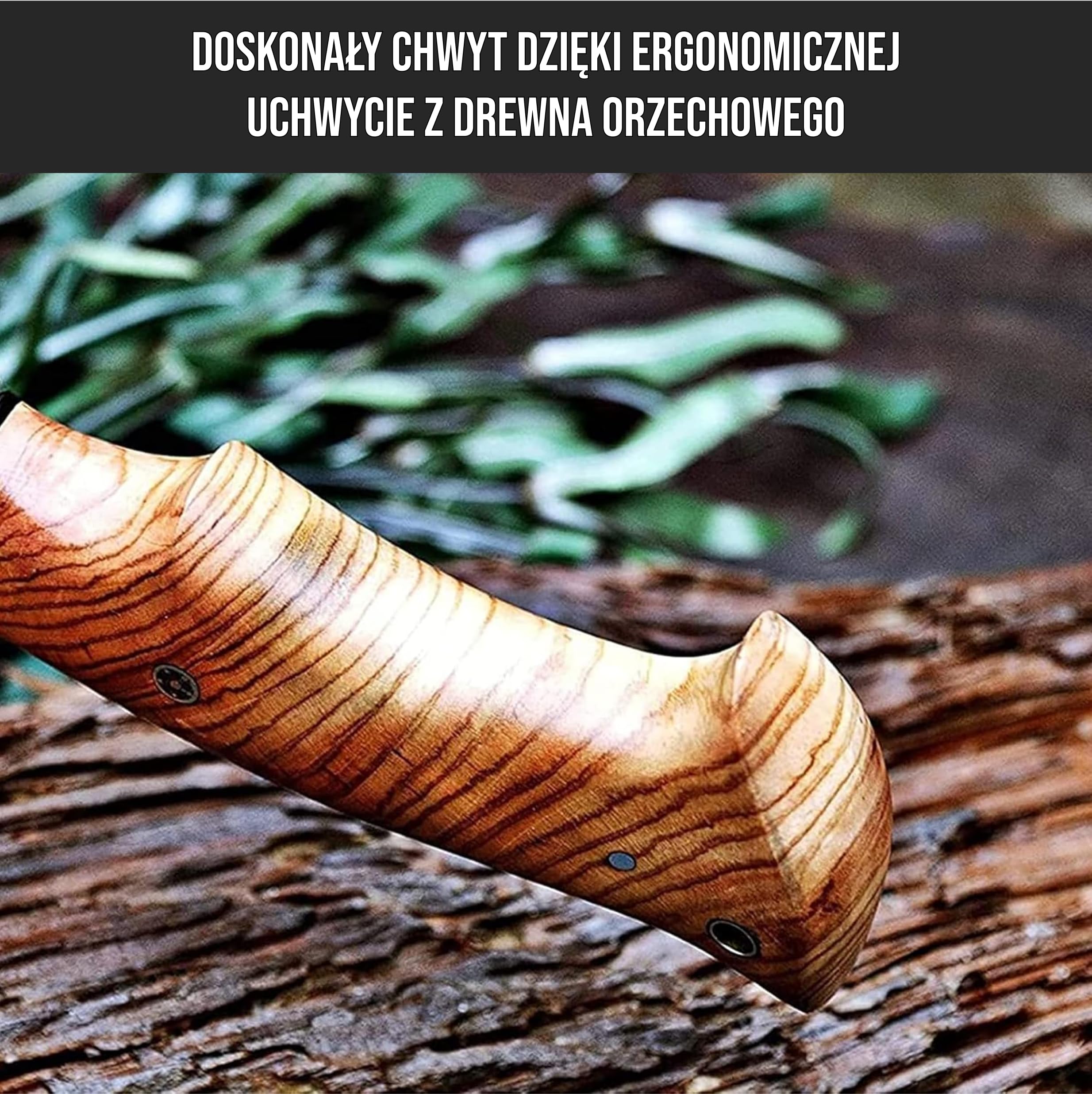 BIGCAT ROAR Ręcznie Robiony Nóż Myśliwski z Damastu - Stały Nóż do Bushcraftu z Futerałem i Rękojeścią z Drewna Oliwnego - 10″ Nóż do Skórowania - Łowca Drapieżników