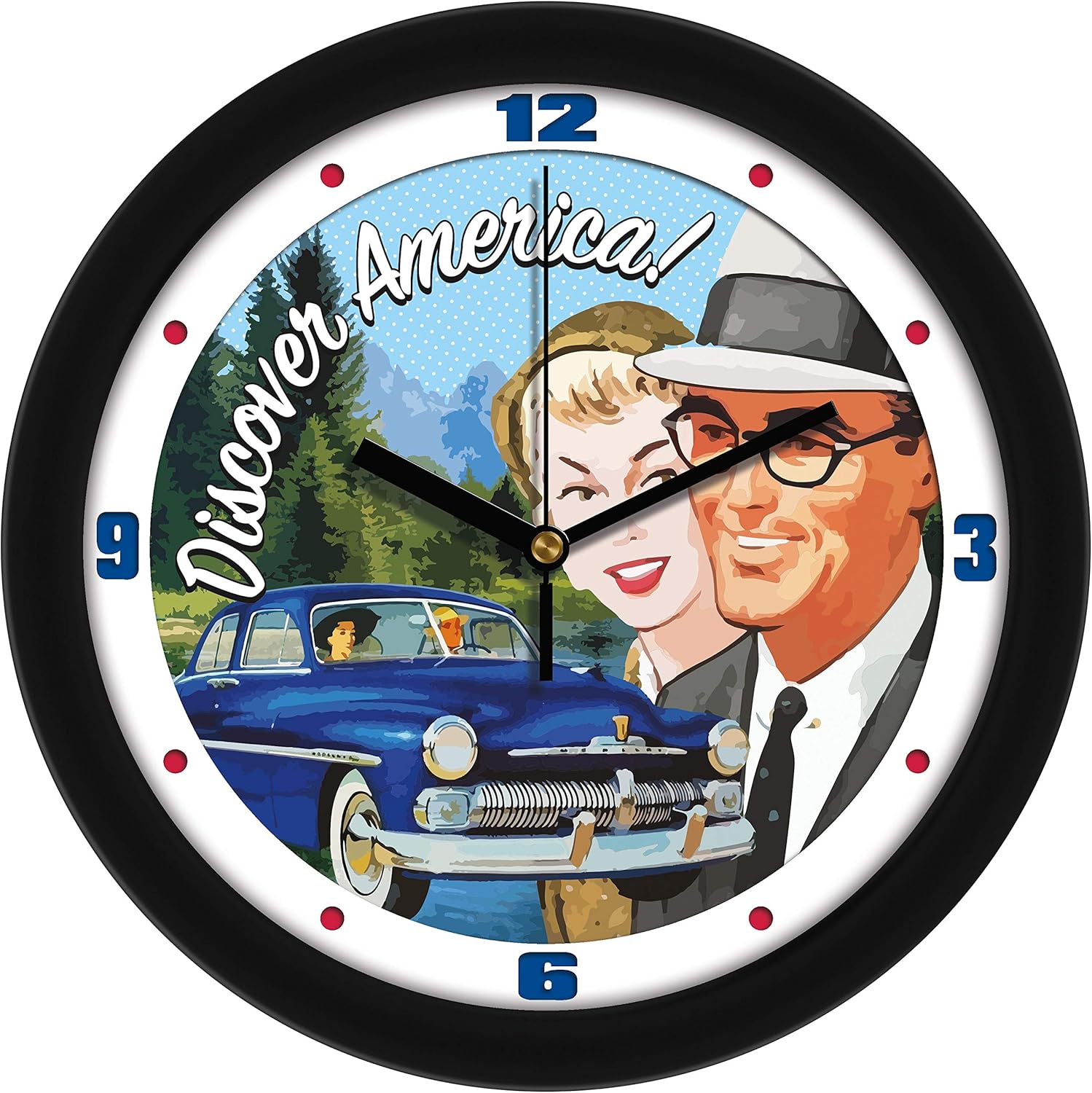 Discover America Retro Tourism Wall Clock