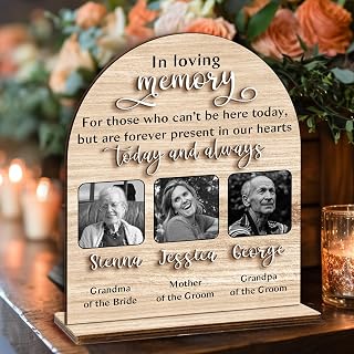 Customized Memorial Reserved Wooden Stand for Wedding Wooden In Memory of Parents Celebrating From Heaven Reserved Chair Banner for Ceremony Funeral Reception Table Sign