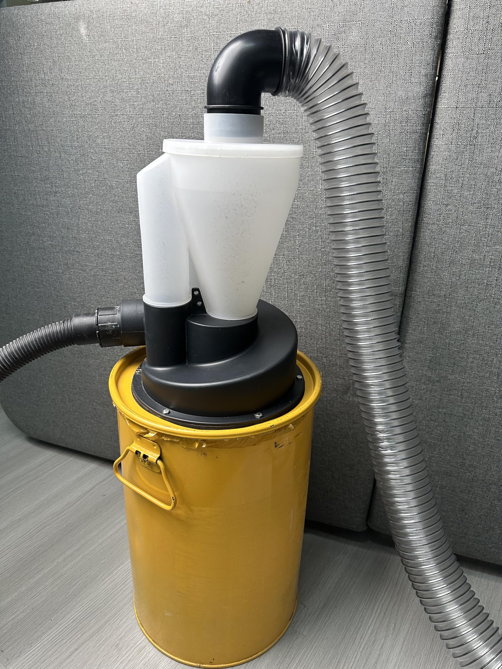 Séparateur de poussière cyclonique 2,5"/63,5 mm avec double filtre – Mise à niveau du collecteur de poussière industriel pour atelier, travail du bois, Shop-Vac et système d'aspiration DIY